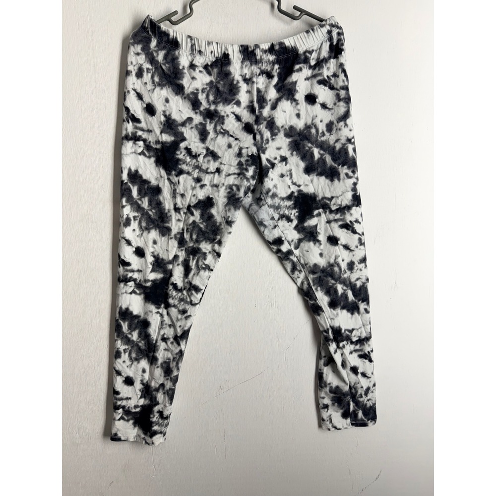 No Boundaries Black White Tie Dye Leggings Womens XXL 19 High Rise Stretch Pants